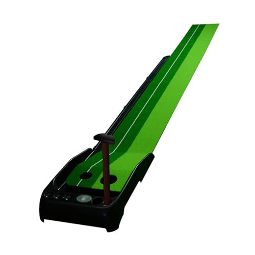 XPLKQXE Golf Putting Matte/Abschlagmatte Trainer Schlagmatten Schrägmatte, Indoor-Putting-Green Mit Ballrückgabe, Golf-Trainingshilfe, Künstliches Putting-Pad (Farbe : Schwarz, Größe : 118.1x15.3in