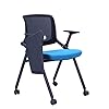 GAXQFEI Trainingsstoel met tafelbordstoel opvouwbare conferentiestoel nylon stof geïntegreerde armleuning student conferentieruimte eenvoudige bureaustoel/blauw