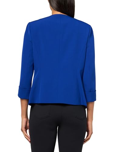 Image of Kasper Women's Women's Stretch Crepe Blazer - Cardigan-Style with Rolled Cuff Sleeves