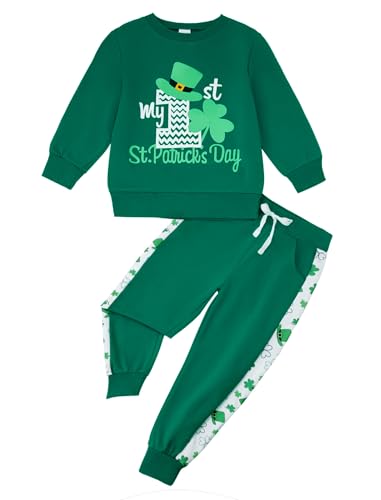 Image of Toddler Baby Boy Girl Clothes with Pockets 2PC Long Sleeve Pullover Sweatshirt and Pants Infant Fall Winter Outfit