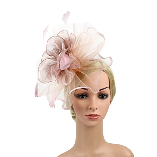 Uangkou OCTOPUS HAIR CLIP Fascinators For Women Fascinator Hats For Women Vintage Headpiece Headband Bowler Feather Flower Veil Hair Clip Headwear Birds Nest Hair Clip Pink thumb #1