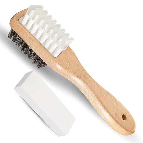 Suede Brush and Eraser Suede Shoe Cleaner with Crepe & Brass Bristle Brush and Suede Eraser Safe Effectively Solves Stubborn Stains on Sneaker Leather Suede Nubuck Care