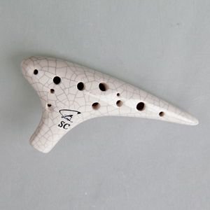 FocalinkSoprano C 12 Holes Transparent Crackle Glazed Ceramic Ocarina - Easy to Learn, Good for Beginner & Great Gift. Linn's Arts!