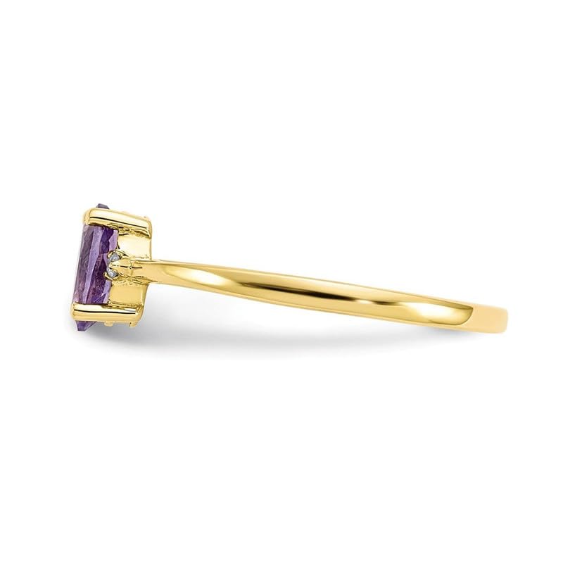 Bague améthyste ovale symbole d'amour éternel en argent doré