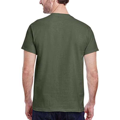 Gildan Men's Heavy Cotton T-Shirt, Style G5000, 2-Pack, Military Green, Large #TOP2