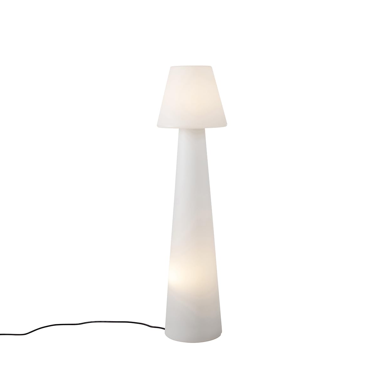 Qazqa Modern außen Stehleuchte, Stehlampe für den Garten - Katrijn - Weiß, max. 23W, Geeignet für LED, 110cm, IP44, Rund, 2-flammig