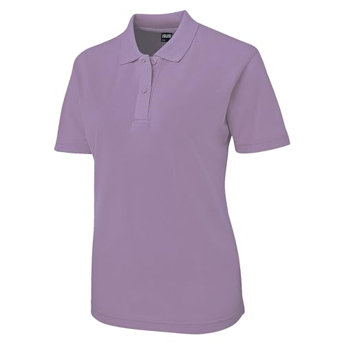 ISUSI Ladies Polo Shirt, Cotton Blend, Short Sleeve, Plain Colour, Purple 14