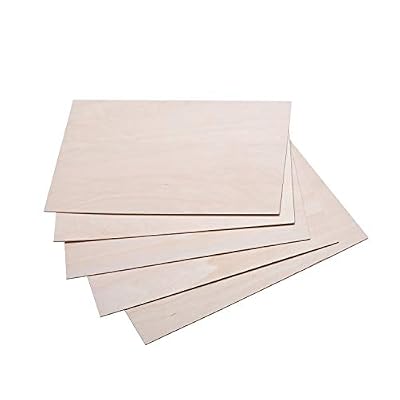 5PCS 1/16 ×12"×8" Basswood Sheet?Unfinished Plywood Craft Basswood Sheet for Cricut Maker