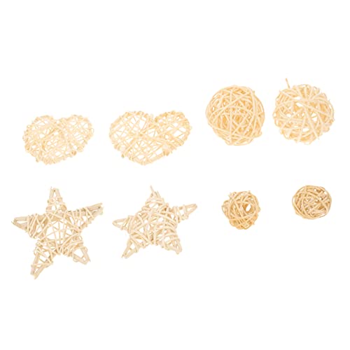 NOLITOY 8個 ペットの タクローボール 噛むボール フード ぬいぐるみ ケージ 豚 hamster toys ハムスターラタンボールのおもちゃ ハムスターの臼歯のおもちゃ 籐