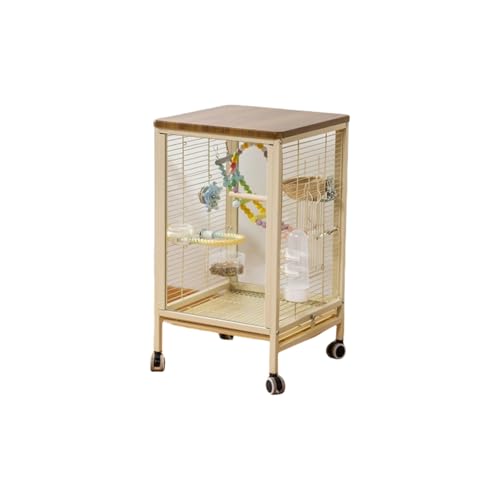 jsdskw 鳥かご 鳥かご 大型 鳥ケージ キャスター付き 鳥かご移動便利 ダブルロック設計 清掃が簡単 餌入れ付き ル鳥かご 複数飼い大型インコ ケージ セキセイインコゴザクラインコオカメイ (【強化ガラス】パッケージ3)