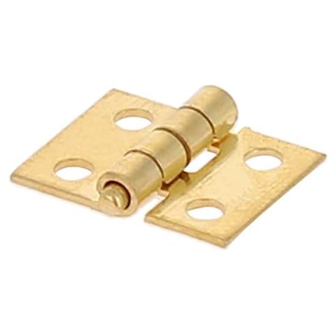 Juvielich 90 Degree Foldable Support Hinges Cabinet Lid Hinges Fittings Window Furniture Case Iron Spray Paint Golden 10x8mm 30PCS Cover