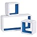 Produktbild WOLTU Wandregal Cube Regal 3er Set Würfelregal Hängeregal, dunkelblau, Quadratisch Schwebend Design RG9229dbl