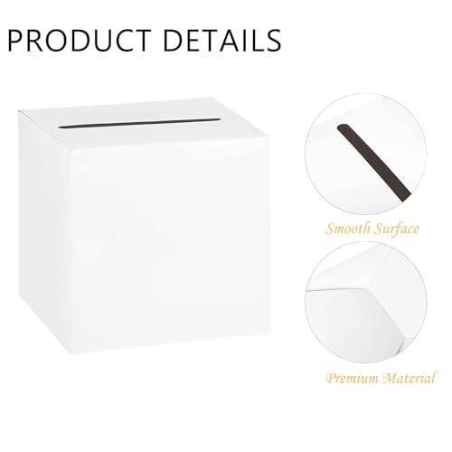TNSOYCA Kartenbox Hochzeitsbox, Weiß Geschenkkartenbox,mit 10 Stück Grußkarten 22 X 22cm Hochzeitsbox,für Hochzeit Geburtstage Abschlussfeiern Jubiläum Babypartys Partydeko(Weiß)