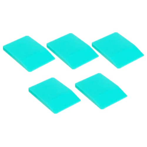 JAJADO 5 Packs Mini Squeegee, Silk Printing Squeegees for Chalk Paste, Self-Adhesive Stencil Screen Scraper Printing Tool Small Squeegee Turquoise Silicone for Transfer Chalk Paint Stencil Ink