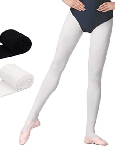 Skyrocket Flyling Collants de Danse pour Les Filles/Femmes (Enfants Et Adultes Taille) (Noir + Blanc, S / 5-8 Ans) Cover