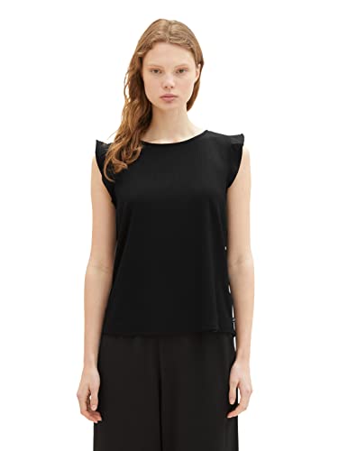 TOM TAILOR Denim Damen 1037247 T-Shirt Bluse mit Rüschen, 14482-Deep...