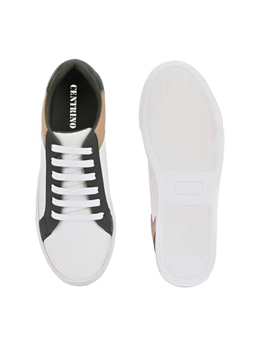 Image of Centrino Women Casual Shoes | Colorblock Sneakers with Ultra Soft Cushion Lace-Up Shoes All-Day Comfort | Trendy & Lightweight Design | Low Top Flat Sole(7611)
