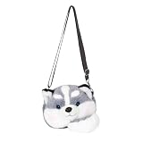 Satisfaction Client : Ce sac peluche husky vibrant est non seulement un accessoire pratique mais aussi un compagnon de style qui ravira les enfants et leurs parents, apportant sourire et originalité à chaque sortie