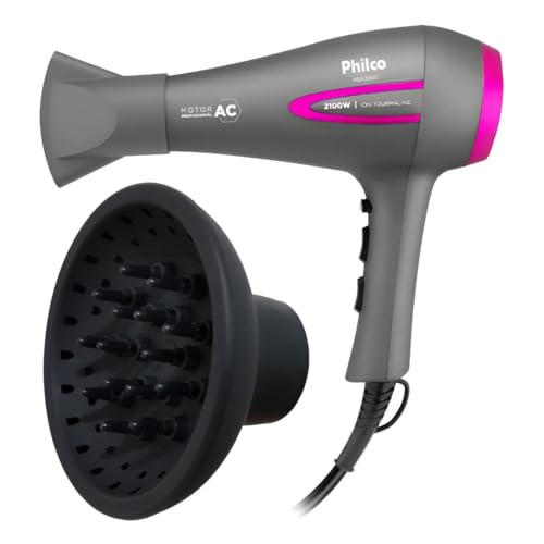Secador de Cabelo Philco Profissional Íon Tourmaline 2100W PSA3300 com Difusor de Cachos - 220V