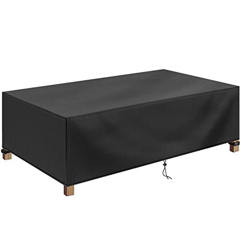 Rectangular Coffee Table Cover 100% Waterproof 46x26x13 inch Outdoor Table Cover  Patio Furniture Cover for Dinning Furniture Picnic Coffee Tables Chairs and Sofas Black