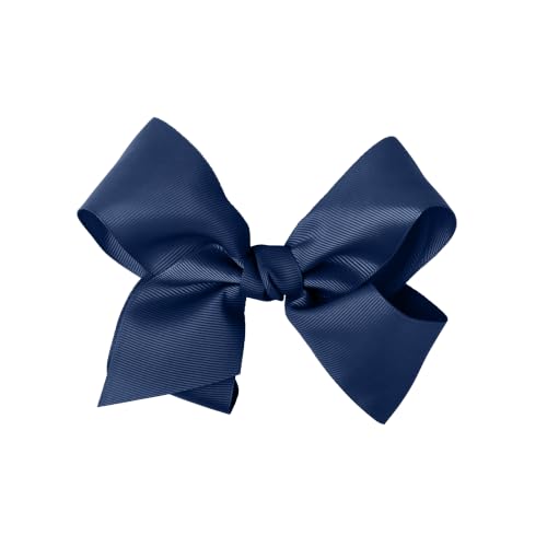 5.5 Inch Navy Grosgrain Hair Bow Clip