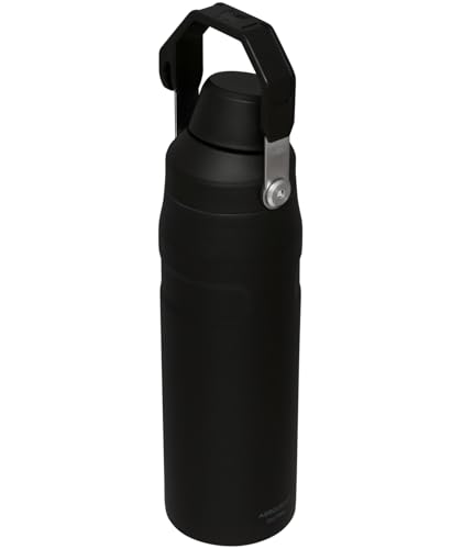 Image of STANLEY IceFlow Fast Flow Bottle, 24 oz, Black 2.0 | Angled Spout Lid | Lightweight and Leakproof for Travel and Sports | Easy Carry Handle | Insulated Stainless Steel | BPA-Free