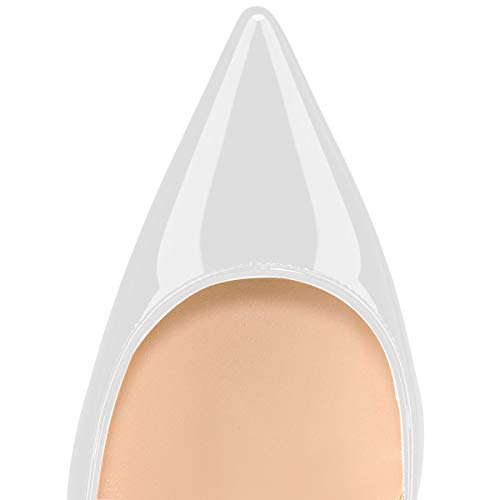 Eldof Womens Block Heel Pumps Pointed Toe Chunky Heel Pumps Classic Slip On 4" Heels Wedding Party Office Pumps for Women4