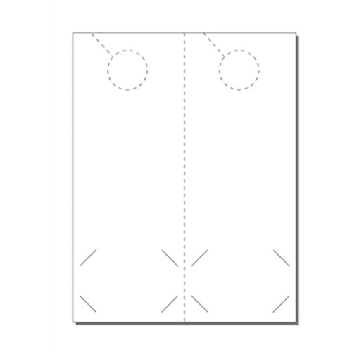 Door Hangers for Business Cards, Print-Ready, 4.25" x 11", 2-UP on 8.5" x 11" White 65-lb Cover, Perforated for Separation, with 1.5" Holes - 250 Sheets