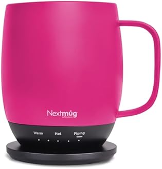 Nextmug - Temperature-Controlled, Self-Heating Coffee Mug (True Pink - 14 oz.)
