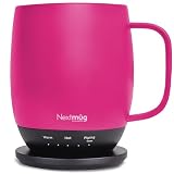 Nextmug - Temperature-Controlled, Self-Heating Coffee Mug (415 mL.) (True Pink)