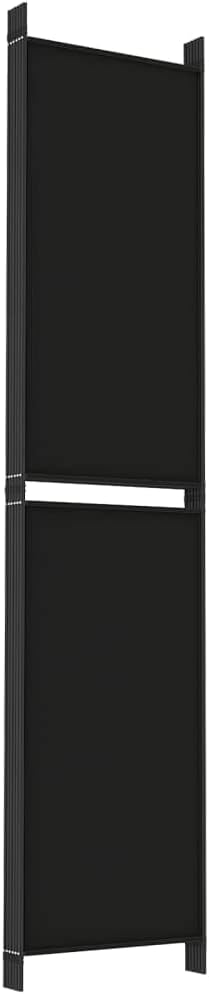 vidaXL vidaXL Room Divider, 6 Panel Room Divider Screen, Foldable Privacy Divider Wall Partition Room Separator for Home Office Bedroom, Black Fabric