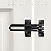 Home Security Door Lock Latch Guard Clasp Home Reinforcement Lock for Swing-in Doors Hotel Door Latches Anti-Theft Buckle (1, Black)