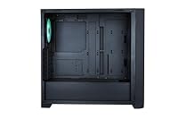 Silentware Flow 110 Black A-RGB Midi Tower PC-Gehäuse, Meshfront mit seitlichem Lufteinlass, Glas-Seitenfenster, 4X 120mm A-RGB HDB Lüfter, PWM & 3-Pin Steuerung, GPU bis 380mm, ATX/mATX/ITX – Ansicht 3