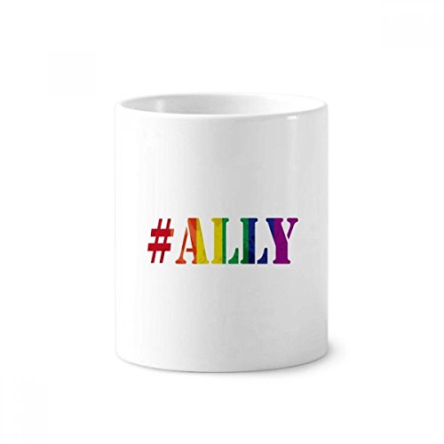 Gobelet arc-en-ciel LGBT en céramique blanche de 350ml par DIYthinker