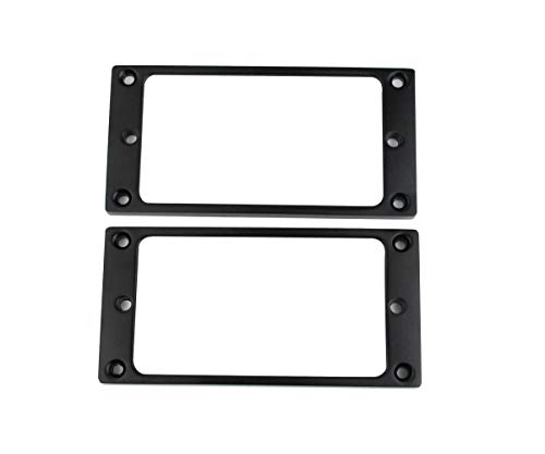 Guyker Flat Metal Humbucker Pickup Mounting Ring Set - Bridge Neck Pickups Cover Frame Replacement Part For Electric Guitar Or Precision Bass(2Pcs, Black) #TOP4