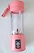 Portable Blender, Mini Personal Blender Bottles for shakes and smoothies，with USB Rechargeable On The Go Mixer Electric Blender juicer Cup for Fruit Juice Protein mixes (Pink)