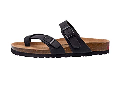Cushionaire Women's, Luna Low Heel Slide Sandals Black 7 M #TOP2