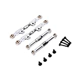 TTETTZ 4 Stück RC Auto Lenkstange Ersatzteil Linkage Set mit Praktischem Aluminium Edelstahl Material Und Direktem Austausch für RC Fahrzeughandel Heimwerkst, Silber