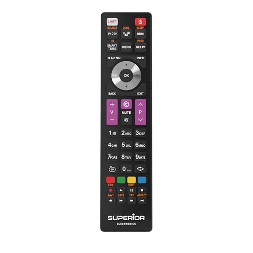 Immagine prodotto: Superior Electronics Replacement Telefunken - Telecomando Universale Compatibile con TV Telefunken - Pronto all’Uso Senza Programmazione - Perfetto per Smart TV - Nero - SUPTRB016