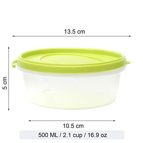 Image of Cutting EDGE Nesterware 500ml Stackable Food Container (Set of 3, Green) | BPA-free plastic, stackable design, leak-proof, kitchen storage, pantry, fridge, meal prep, reusable, travel use