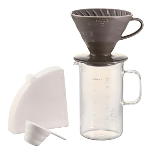 HARIO コーヒー ビーカーサーバー&ドリッパーセット[BVD-3012-GR]|ハリオ 耐熱 ガラス 食器 器 キッチン 日用品 キッチン用品 日本製 おしゃれ かわいい コーヒー V60 ドリッパー ドリップ 珈琲 ハンドドリップ 磁器_BE53