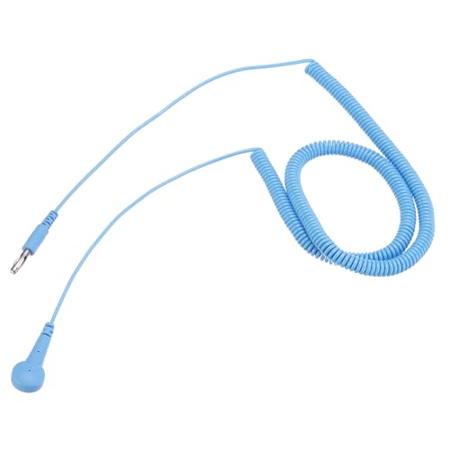 Image of MECCANIXITY ESD Grounding Cable Cord 600cm /236 Inch Long,Anti-Static Ground Wire Cable Lantern Tip + Buckle for Eliminate Conductor Electrostatic,Pack of 1(Blue)