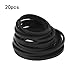 TOPFROP 20pcs 2mm Width Square Rubber Belt 40-65mm/75-100mm/110-145mm Mix Tape Machine Belts, Black