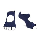 Finger Yoga Socks for Women - Grip & Non Slip Toeless Socks for Ballet Pilates Barre Dance (Deluxe O