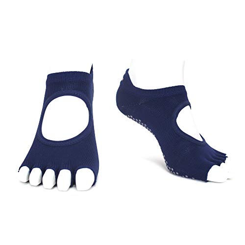 Finger Yoga Socks For Women - Grip & Non Slip Toeless Socks For Ballet Pilates Barre Dance (Deluxe Ot01Nv-S) #TOP5