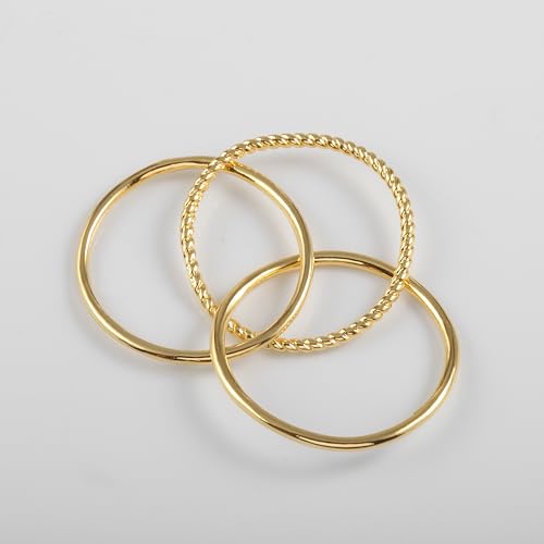 MUSTHAVE 18K Gold Plated Eternity Band for Women, Criss Cross Ring, Simple Ring, Wave ring, Lightweight, Yellow Color, Fashion Jewelry4