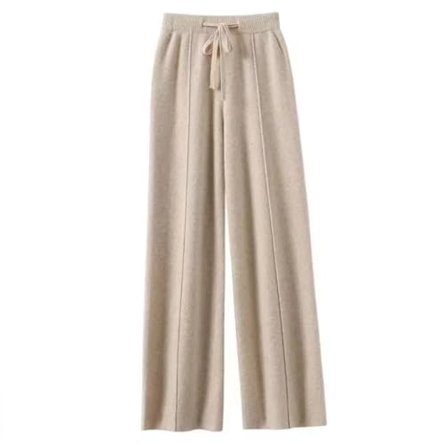 Women Wool Knitted Wide Leg Pants Soft Warm Cashmere Knit Casual Trousers2