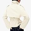 Maohao Women's Cropped Trench Coat Double Breasted... #3