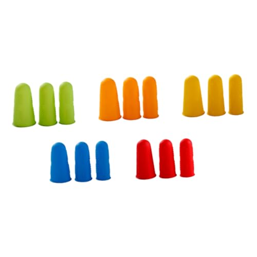 Hohopeti Protective Finger Covers 15 Pack 3 Sizes Silicone Heat Resistant Non-Slip Cut Proof for Cooking Restaurant Home