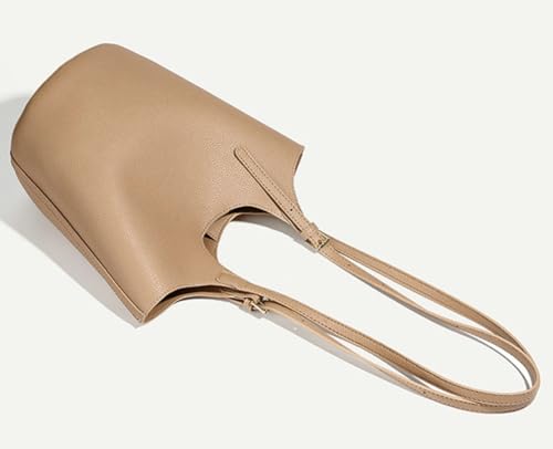 Image of Womens PU Leather Shoulder Bag Large Bucket Tote Purse Handbag Casual Top Handle Satchel 2pcs with Adjustable Strap